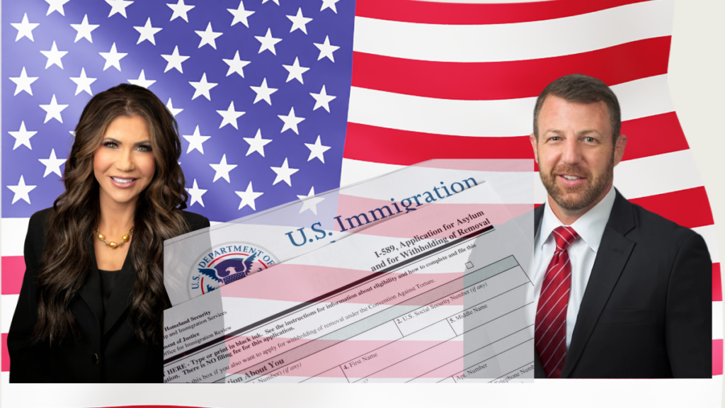 Kristi Noem y Mark Mullen
