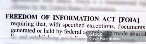 close up photo of the words freedom of information act